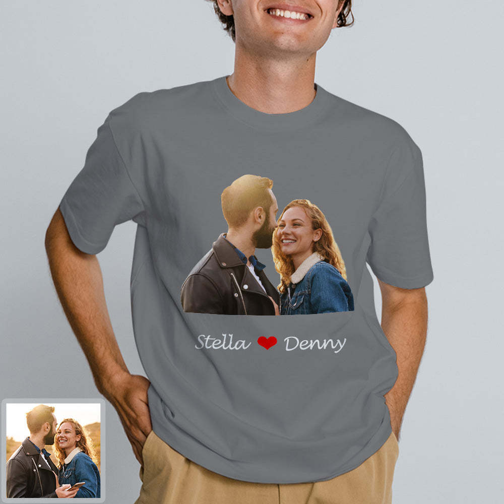 Erwachsene Personalisiertes Foto T-Shirt Custom Kurzarm T-Shirt mit Foto und Text Bild Aufdruck auf T-Shirt