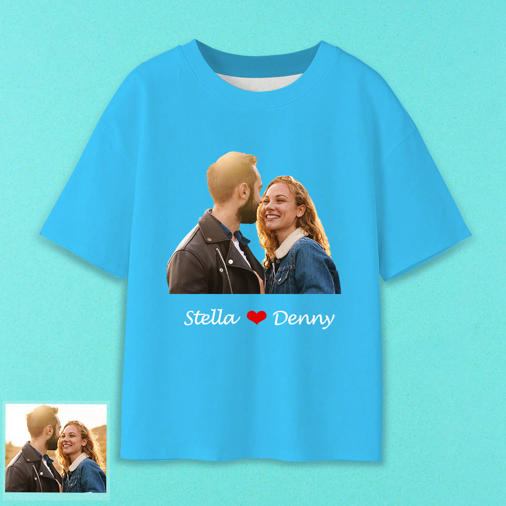 Erwachsene Personalisiertes Foto T-Shirt Custom Kurzarm T-Shirt mit Fo