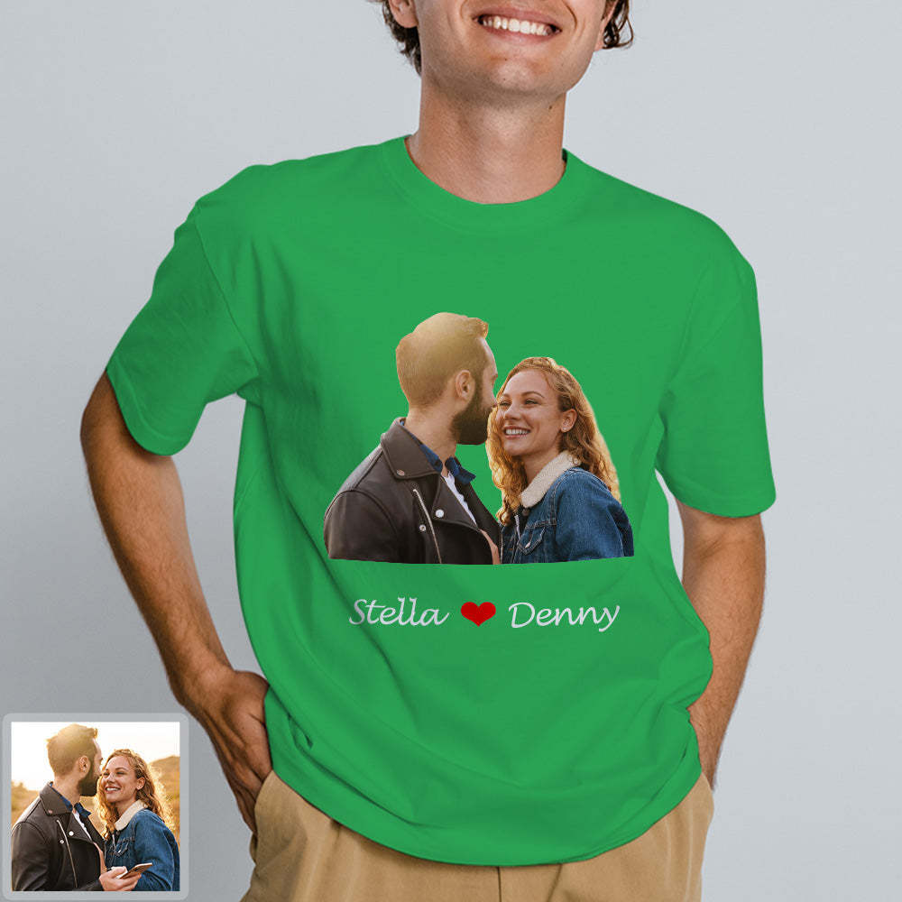 Erwachsene Personalisiertes Foto T-Shirt Custom Kurzarm T-Shirt mit Foto und Text Bild Aufdruck auf T-Shirt