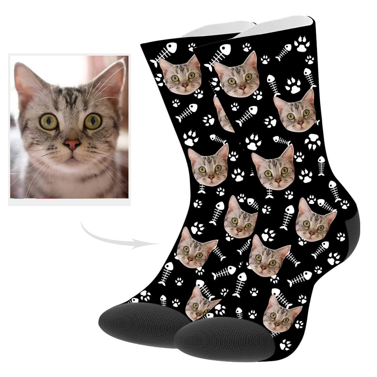 Katzenfoto Socken Personalisierte Katzensocken Mit Gesicht Individuell