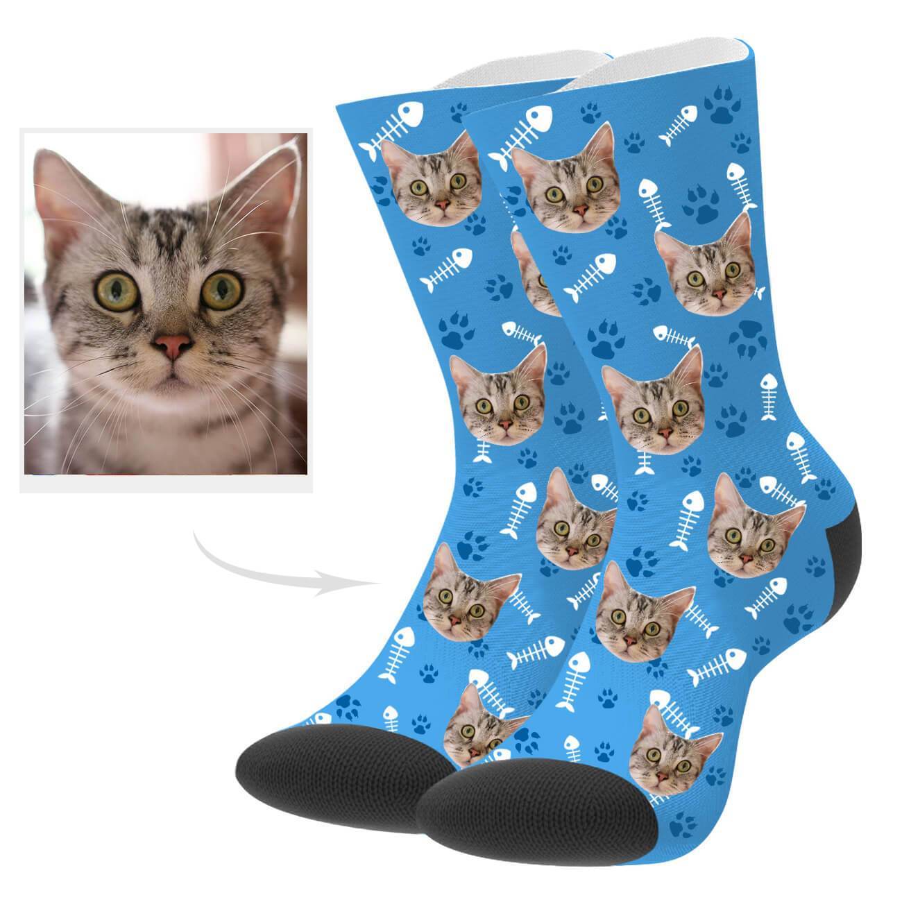 Katzenfoto Socken Personalisierte Katzensocken Mit Gesicht Individuelle Socken Weihnachtsgeschenk