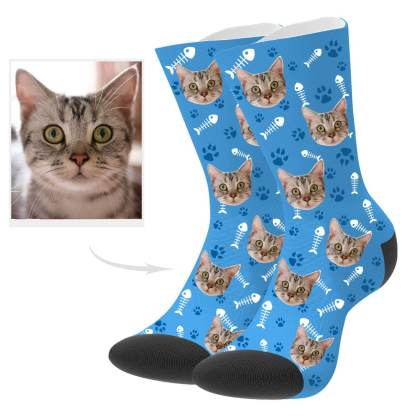 Katzenfoto Socken Personalisierte Katzensocken Mit Gesicht Individuelle Socken Weihnachtsgeschenk