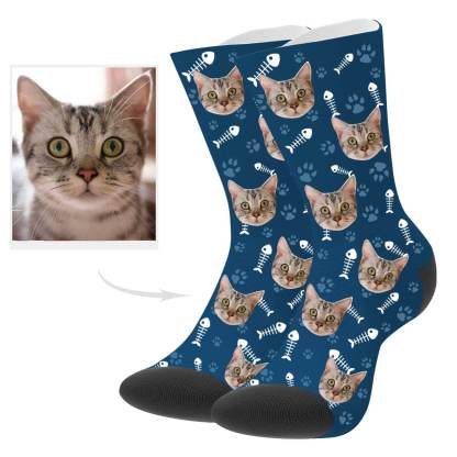 Katzenfoto Socken Personalisierte Katzensocken Mit Gesicht Individuelle Socken Weihnachtsgeschenk
