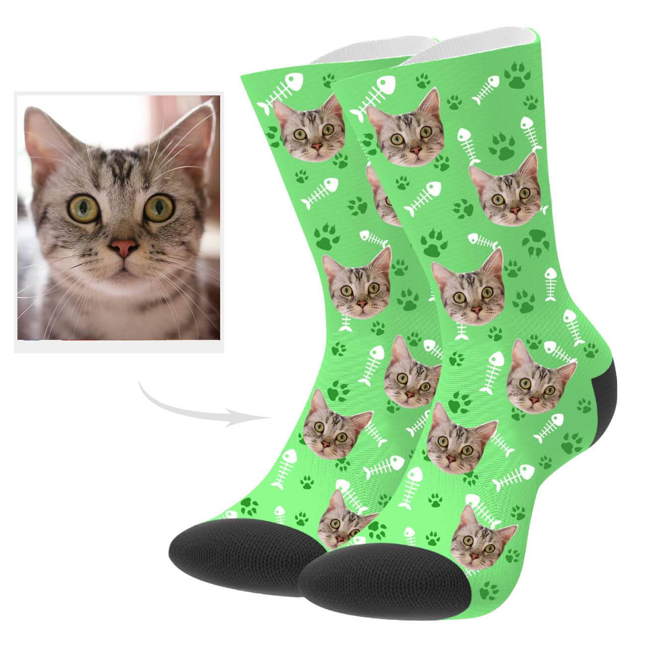 Katzenfoto Socken Personalisierte Katzensocken Mit Gesicht Individuelle Socken Weihnachtsgeschenk