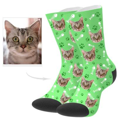 Katzenfoto Socken Personalisierte Katzensocken Mit Gesicht Individuelle Socken Weihnachtsgeschenk