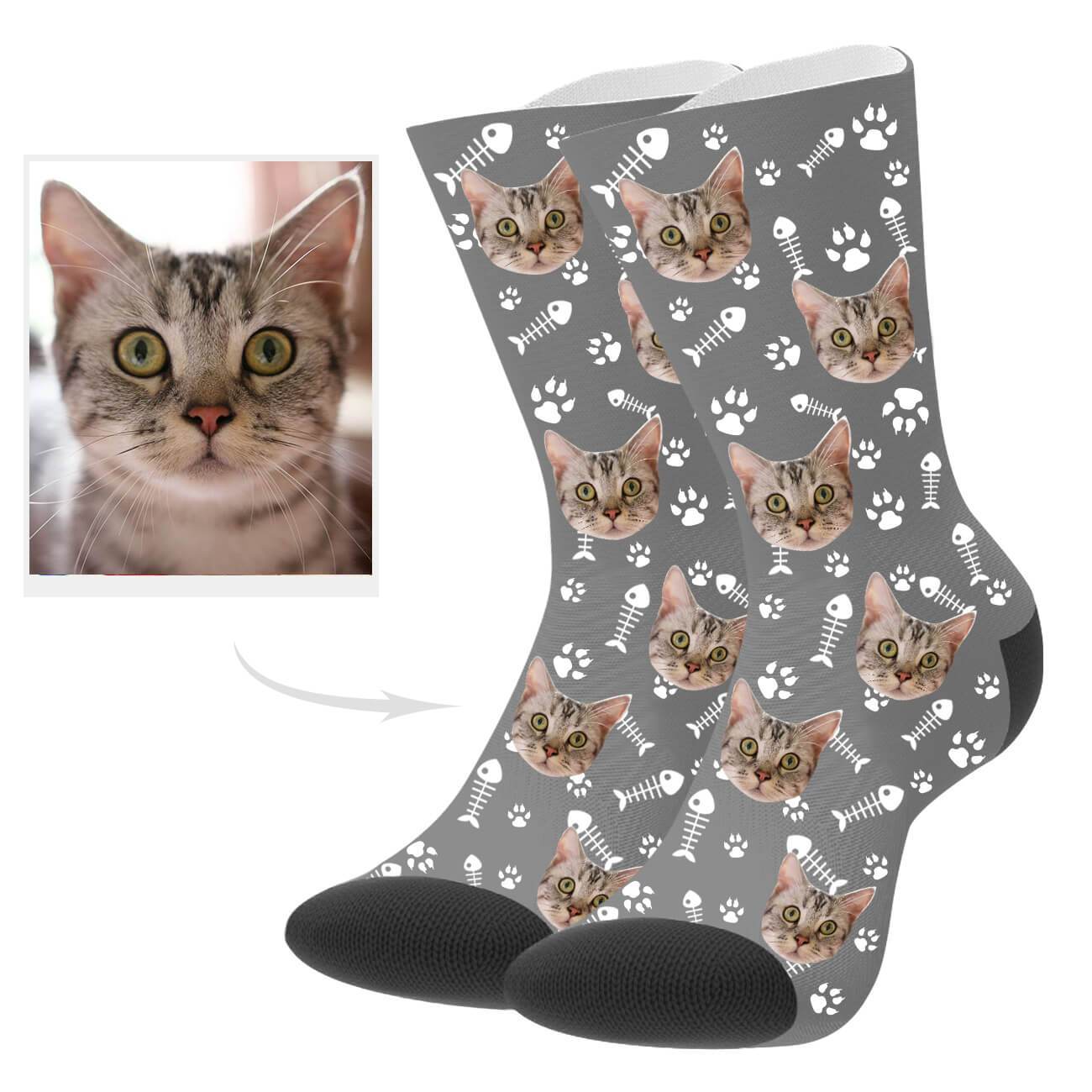 Katzenfoto Socken Personalisierte Katzensocken Mit Gesicht Individuell