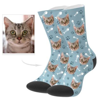 Katzenfoto Socken Personalisierte Katzensocken Mit Gesicht Individuelle Socken Weihnachtsgeschenk