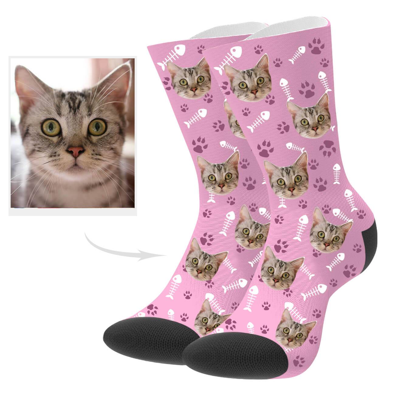 Katzenfoto Socken Personalisierte Katzensocken Mit Gesicht Individuelle Socken Weihnachtsgeschenk