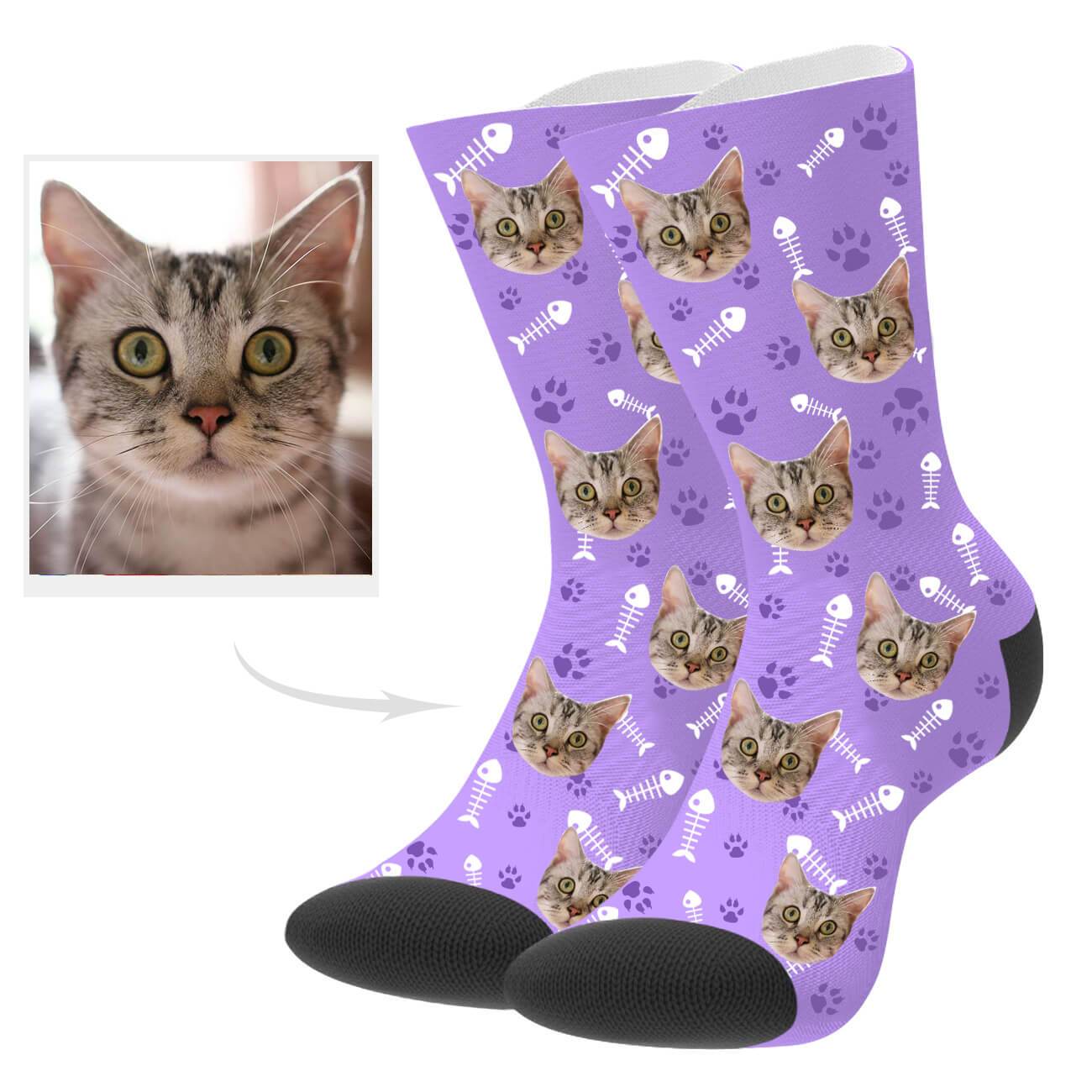 Katzenfoto Socken Personalisierte Katzensocken Mit Gesicht Individuell