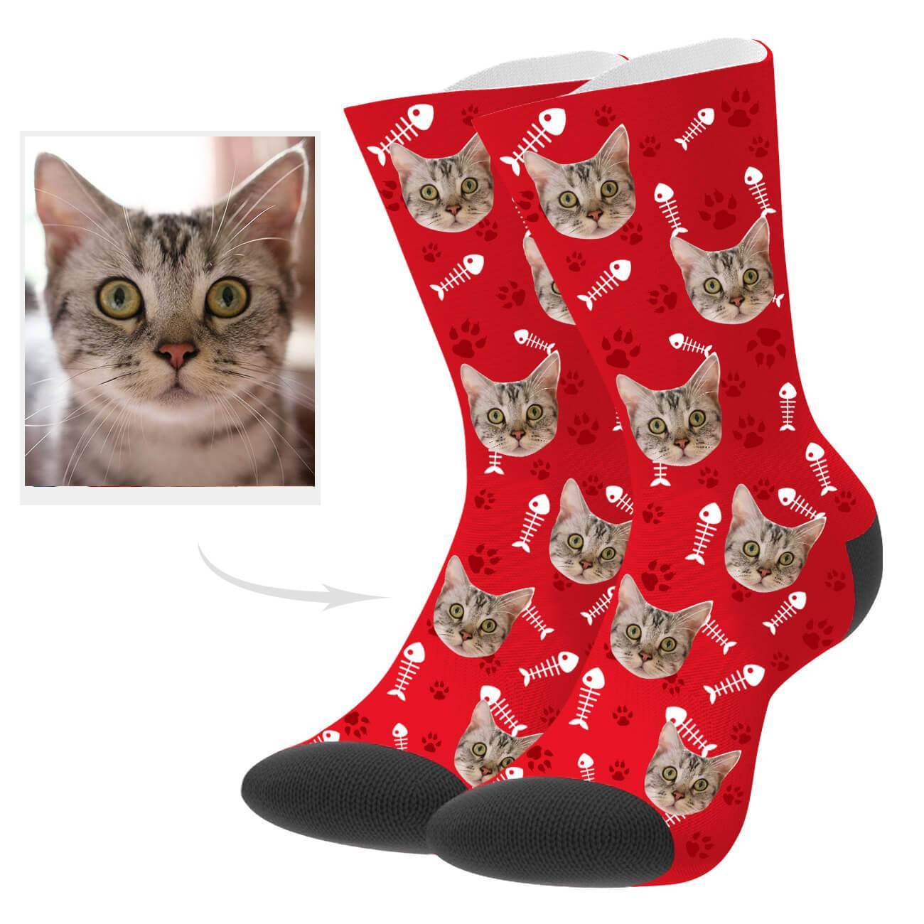 Katzenfoto Socken Personalisierte Katzensocken Mit Gesicht Individuelle Socken Weihnachtsgeschenk