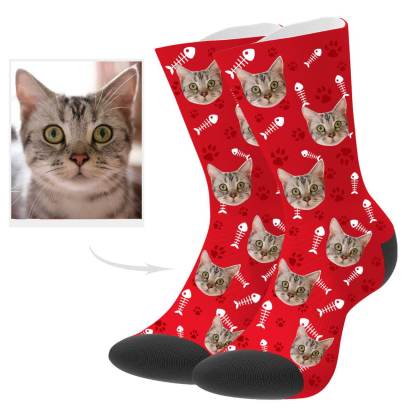 Katzenfoto Socken Personalisierte Katzensocken Mit Gesicht Individuelle Socken Weihnachtsgeschenk