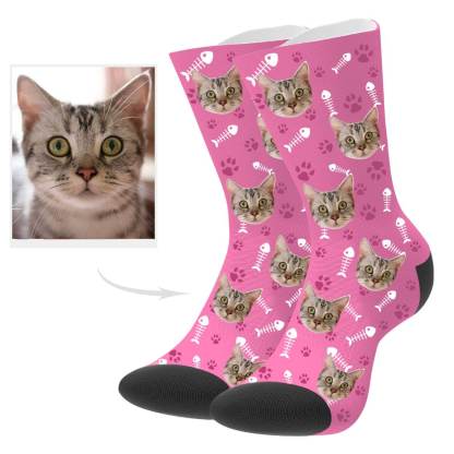 Katzenfoto Socken Personalisierte Katzensocken Mit Gesicht Individuelle Socken Weihnachtsgeschenk