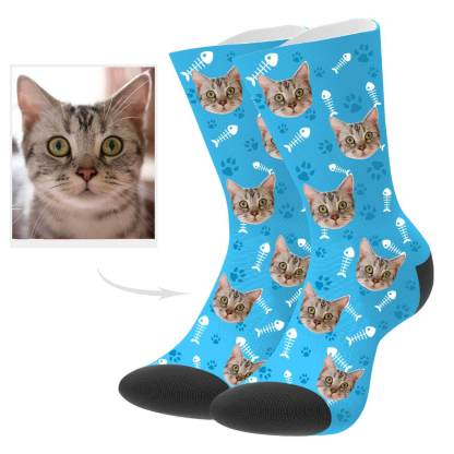 Katzenfoto Socken Personalisierte Katzensocken Mit Gesicht Individuelle Socken Weihnachtsgeschenk
