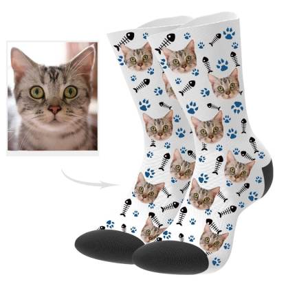 Katzenfoto Socken Personalisierte Katzensocken Mit Gesicht Individuelle Socken Weihnachtsgeschenk
