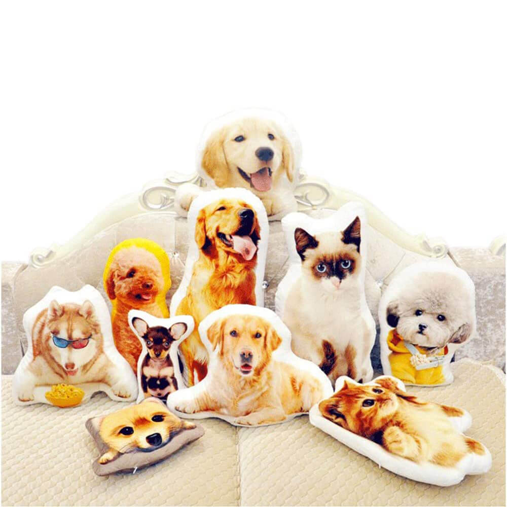 3D Maßgefertigtes Haustier Kissen mit Foto Weiches Plüschkissen für Katzen und Hunde