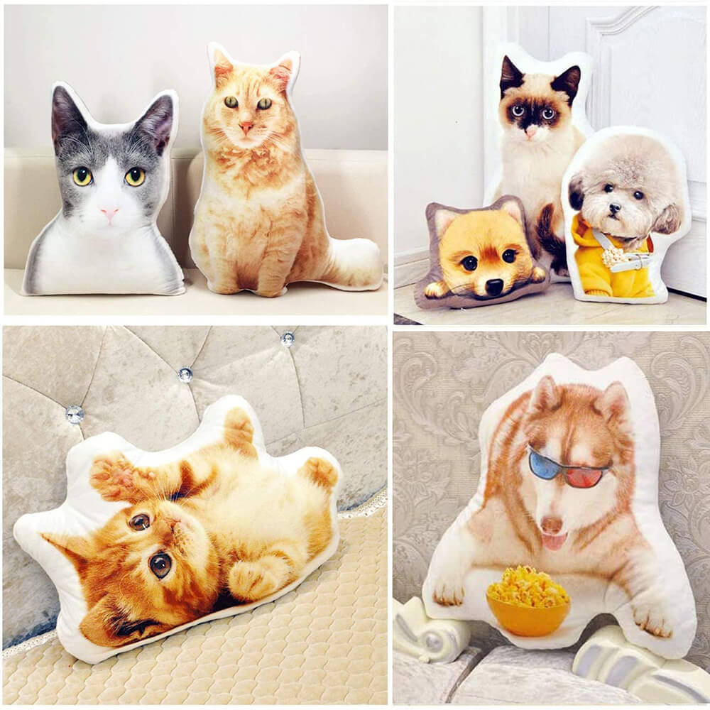 Personalisiertes 3D Haustier Kissen Maßgefertigtes Fotokissen für Hund und Katzenliebhaber