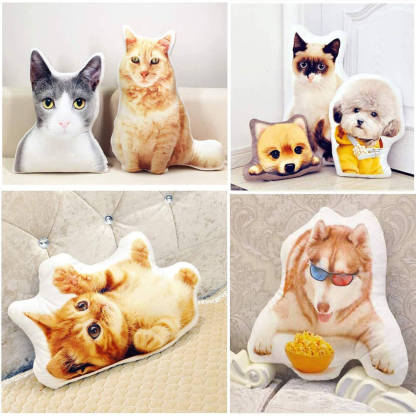 Personalisiertes 3D Haustier Kissen Maßgefertigtes Fotokissen für Hund und Katzenliebhaber