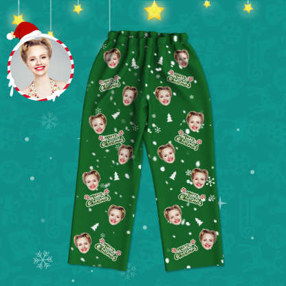 Personalisierter Schlafanzug mit Gesicht Langarm Foto Schlafanzüge Weihnachtsgeschenk