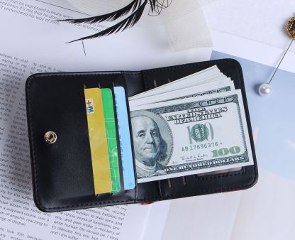 Personalisierte Foto Geldbörse Beidseitiger 3D Druck Leder Kurzer Geldclip