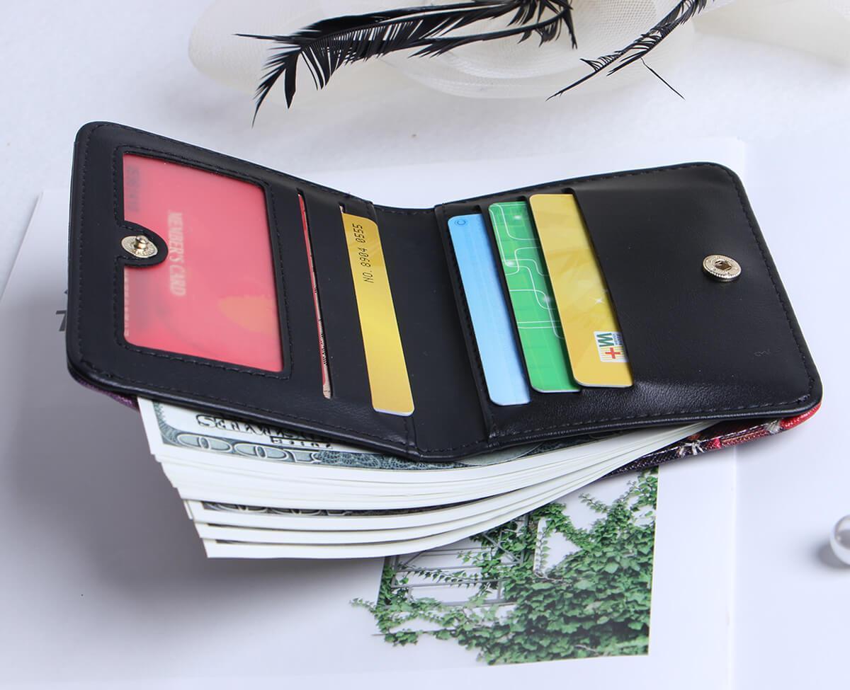 Personalisierte Foto Geldbörse Beidseitiger 3D Druck Leder Kurzer Geldclip