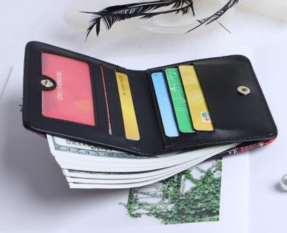 Personalisierte Foto Geldbörse Beidseitiger 3D Druck Leder Kurzer Geldclip