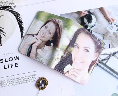 Personalisierte Foto Geldbörse Beidseitiger 3D Druck Leder Kurzer Geldclip