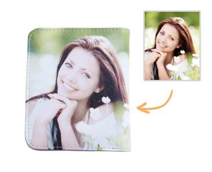 Personalisierte Foto-Geldbörse Zwei-Seiten Druck Leder Kurz Geldklammer