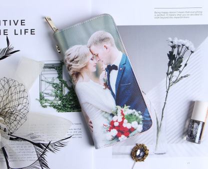 Personalisierte Foto Geldbörse Für Damen Beidseitiger Druck Leder Langbörse Muttertagsgeschenk