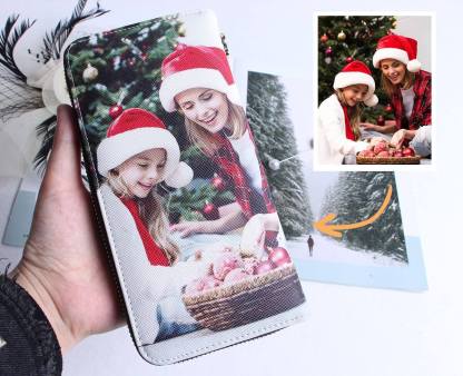 Personalisierte Foto Geldbörse Für Damen Beidseitiger Druck Leder Langbörse Muttertagsgeschenk