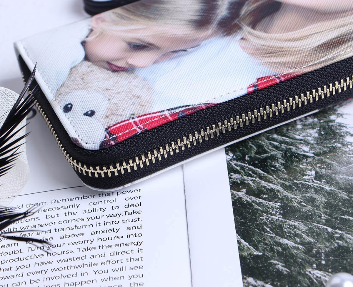 Personalisierte Foto Geldbörse Für Damen Beidseitiger Druck Leder Langbörse Muttertagsgeschenk