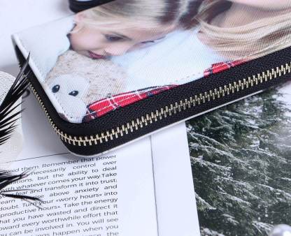 Personalisierte Foto Geldbörse Für Damen Beidseitiger Druck Leder Langbörse Muttertagsgeschenk