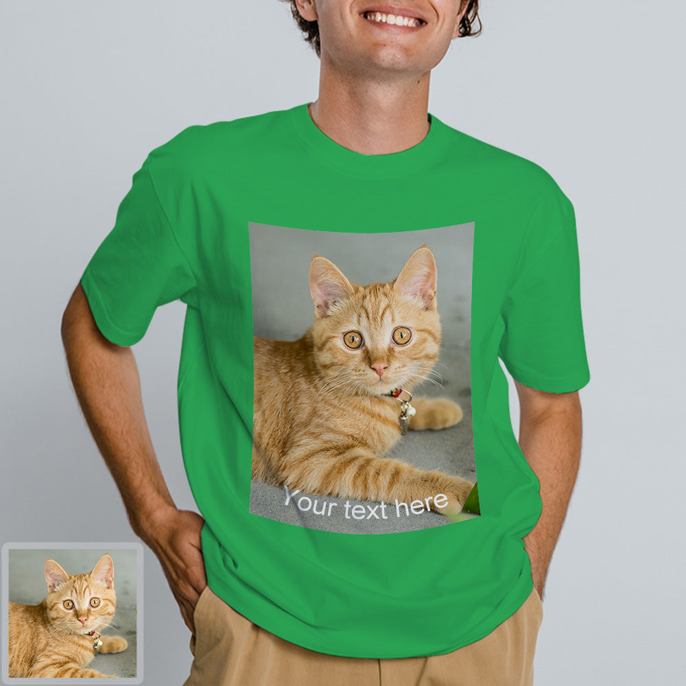 Herren Personalisiertes T-Shirt mit Bild und Text Individuelles Kurzar