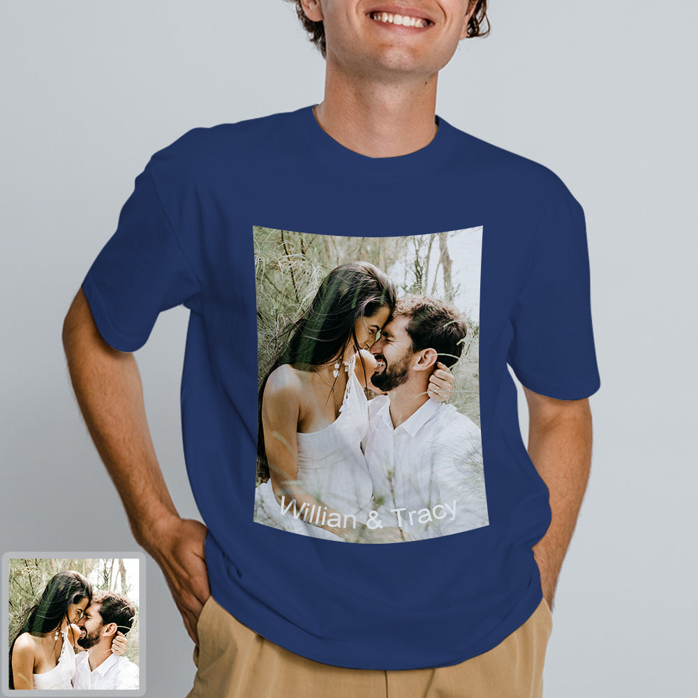 Herren Personalisiertes T-Shirt mit Bild und Text Individuelles Kurzar