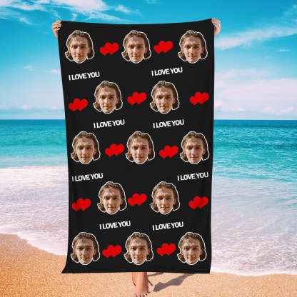 Personalisierbares Sommer Strandtuch Individuelles Foto Badetuch Geschenk Für Paare Strandparty Geschenk