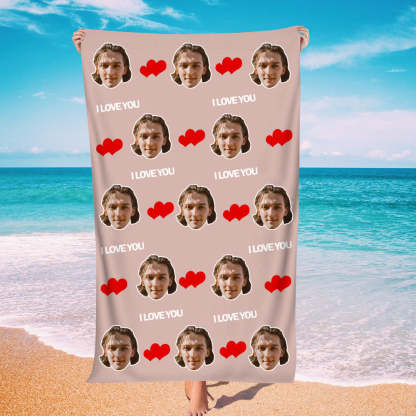 Personalisierbares Sommer Strandtuch Individuelles Foto Badetuch Geschenk Für Paare Strandparty Geschenk
