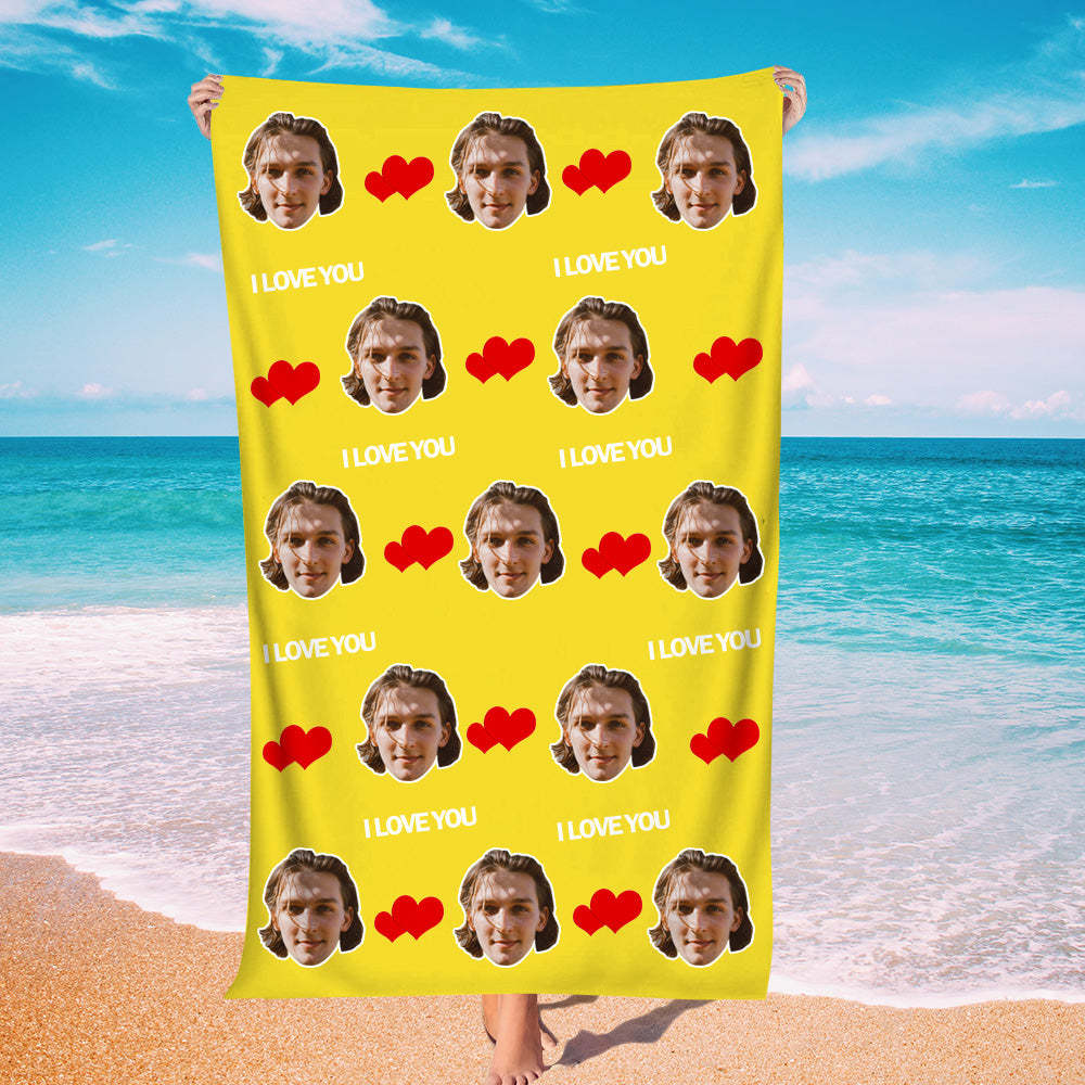 Personalisierbares Sommer Strandtuch Individuelles Foto Badetuch Geschenk Für Paare Strandparty Geschenk