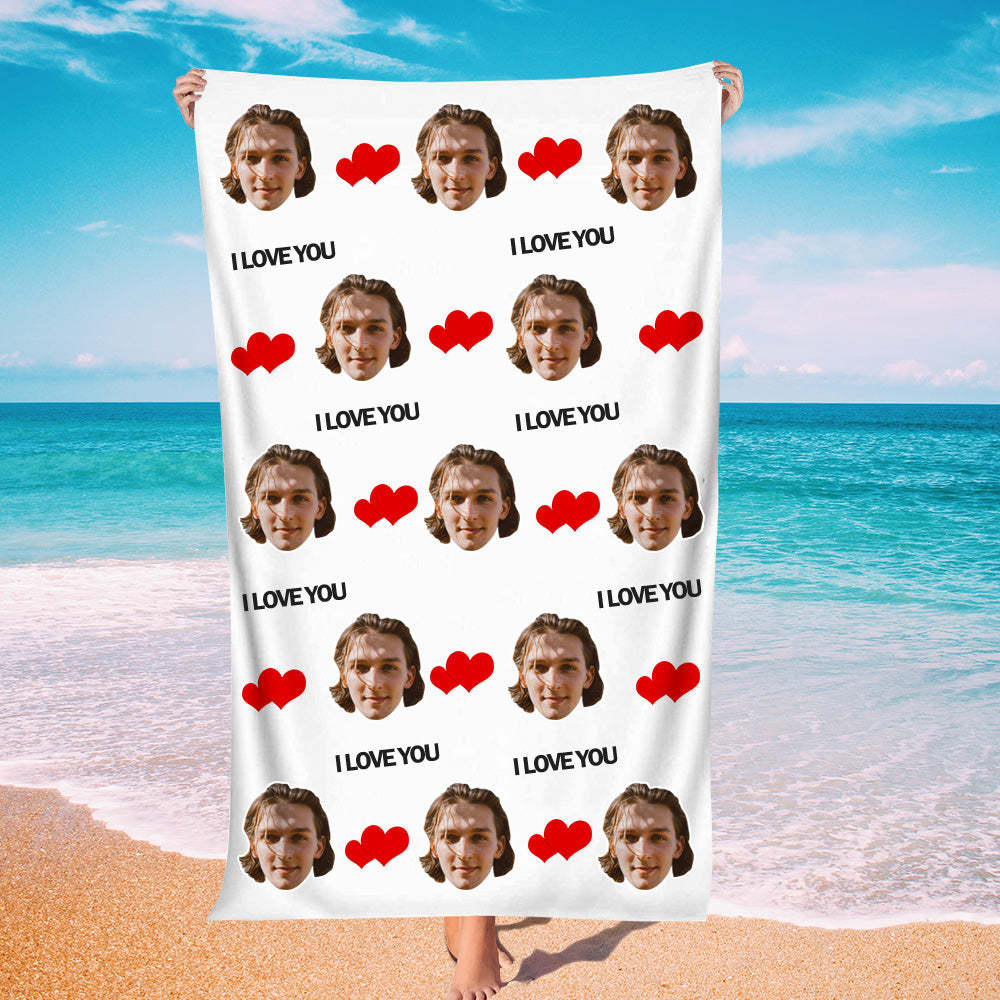 Personalisierbares Sommer Strandtuch Individuelles Foto Badetuch Geschenk Für Paare Strandparty Geschenk