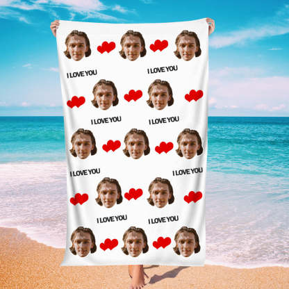 Personalisierbares Sommer Strandtuch Individuelles Foto Badetuch Geschenk Für Paare Strandparty Geschenk
