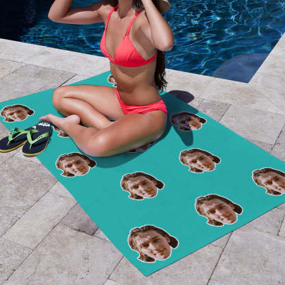 Personalisierbares Sommer Strandtuch Mit Gesicht Individuelles Foto Badetuch Geschenkidee