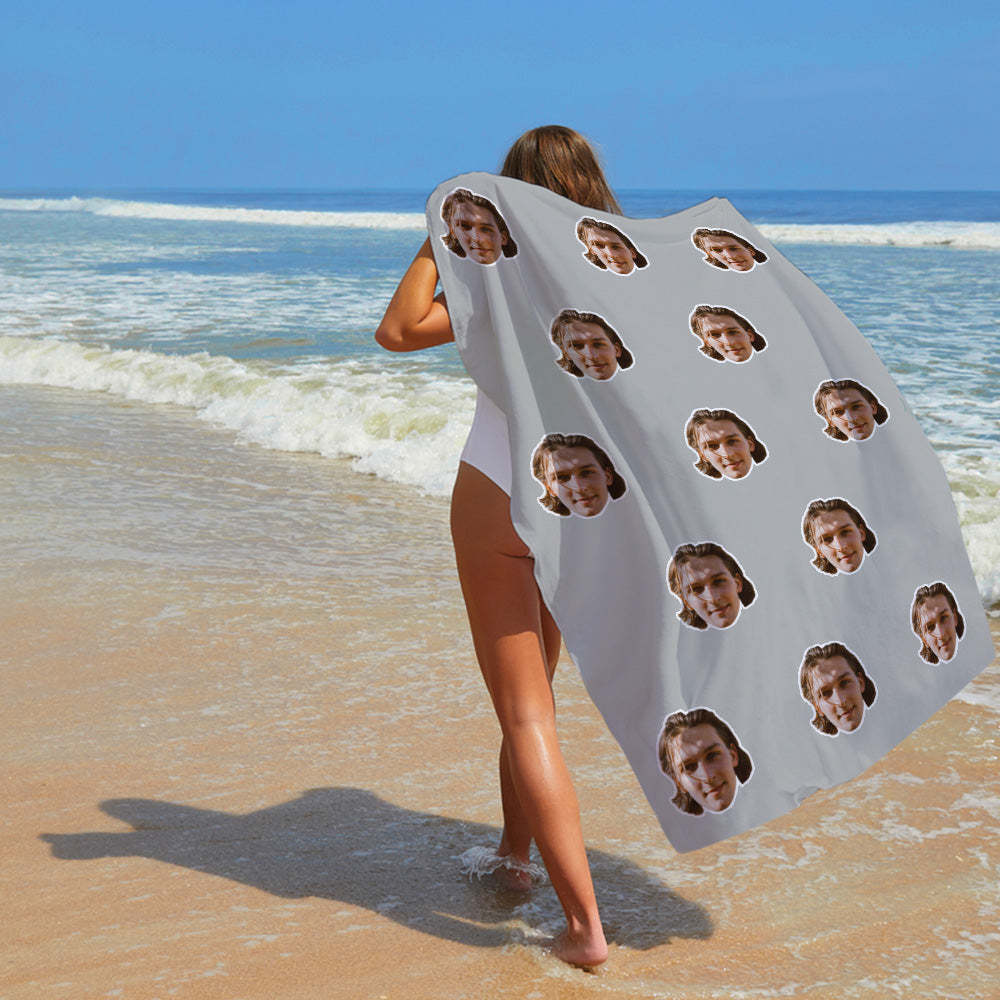 Personalisierbares Sommer Strandtuch Mit Gesicht Individuelles Foto Badetuch Geschenkidee