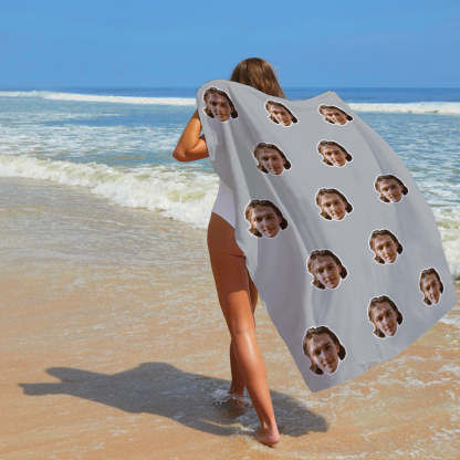 Personalisierbares Sommer Strandtuch Mit Gesicht Individuelles Foto Badetuch Geschenkidee
