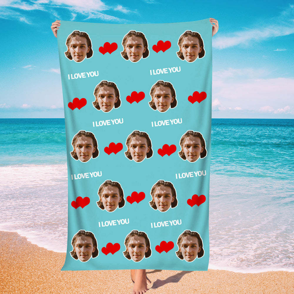 Personalisierbares Sommer Strandtuch Individuelles Foto Badetuch Geschenk Für Paare Strandparty Geschenk