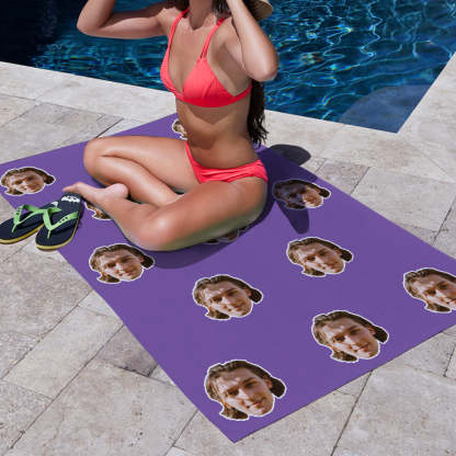 Personalisierbares Sommer Strandtuch Mit Gesicht Individuelles Foto Badetuch Geschenkidee