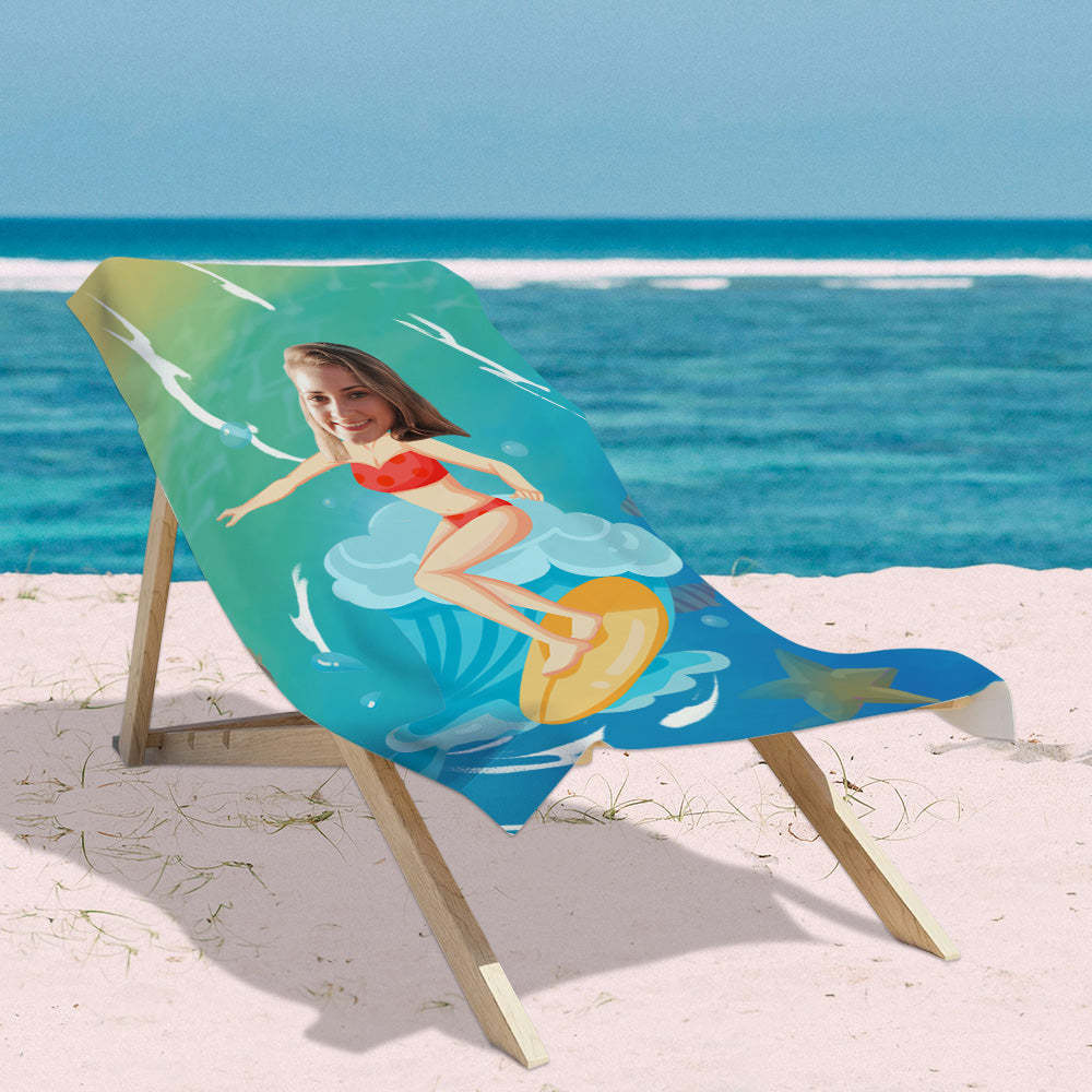 Personalisierbares Sommer Strandtuch für Strand Pool Party Individuelles Badetuch mit Foto Geschenk für Paare