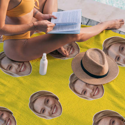 Personalisierbares Sommer Strandtuch Mit Gesicht Individuelles Foto Badetuch Geschenkidee