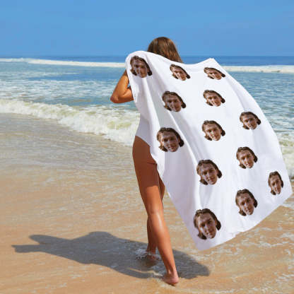 Personalisierbares Sommer Strandtuch Mit Gesicht Individuelles Foto Badetuch Geschenkidee