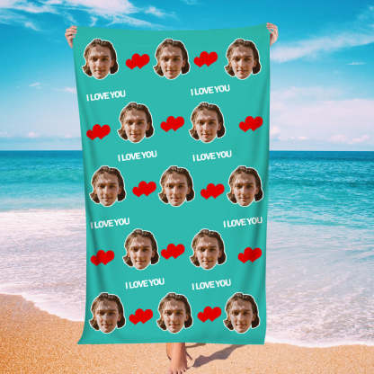 Personalisierbares Sommer Strandtuch Individuelles Foto Badetuch Geschenk Für Paare Strandparty Geschenk