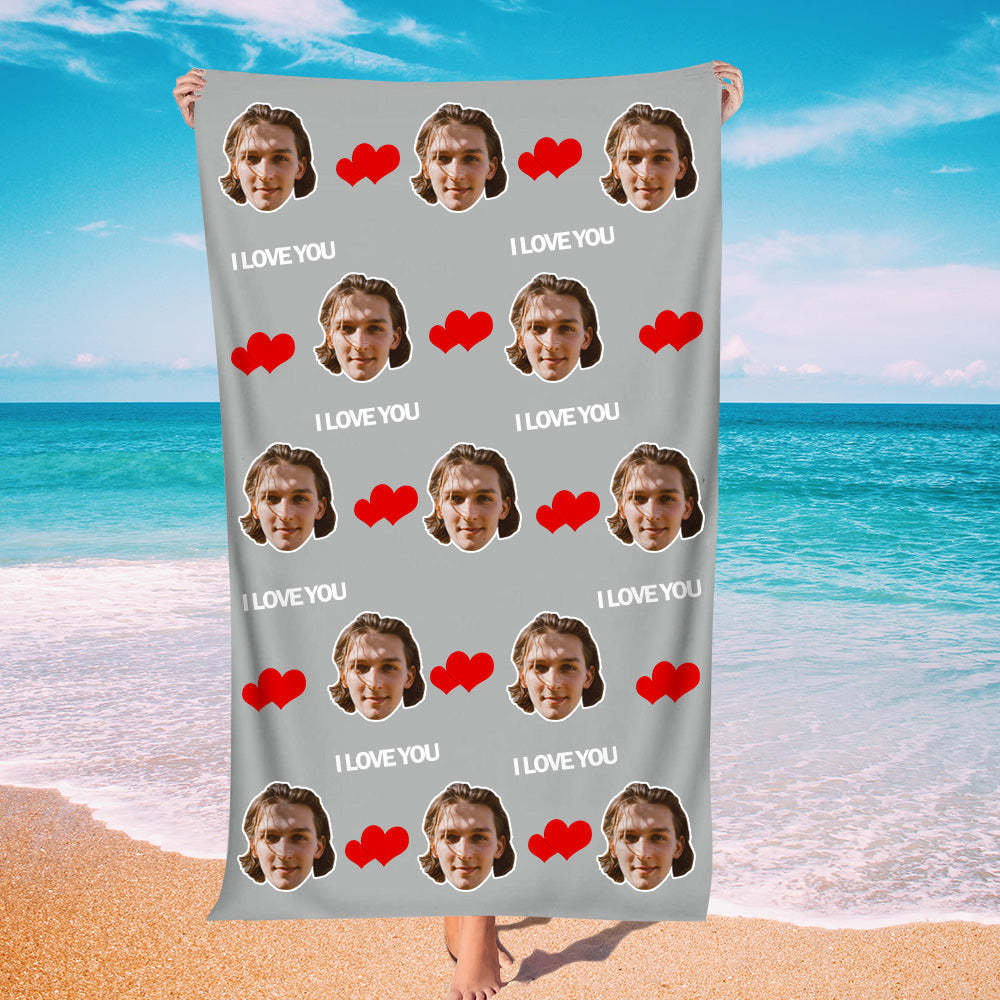 Personalisierbares Sommer Strandtuch Individuelles Foto Badetuch Geschenk Für Paare Strandparty Geschenk