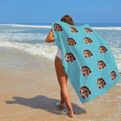 Personalisierbares Sommer Strandtuch Mit Gesicht Individuelles Foto Badetuch Geschenkidee
