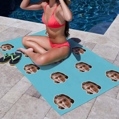 Personalisierbares Sommer Strandtuch Mit Gesicht Individuelles Foto Badetuch Geschenkidee